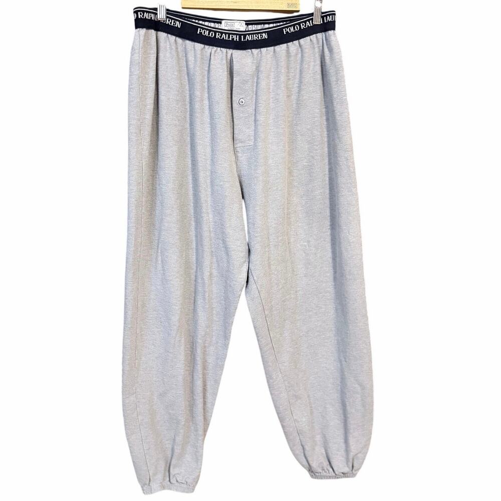 Vintage mens polo Ralph Lauren 100% cotton gray lounge sweatpants XL Israel made